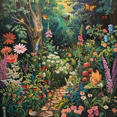 garden with flowers