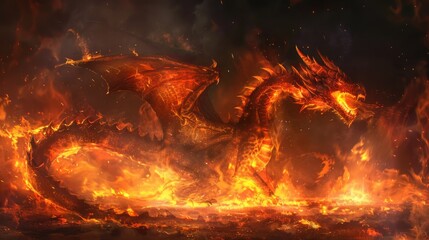Fire dragon Generative AI