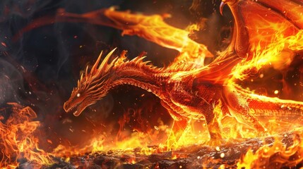 Fire dragon Generative AI