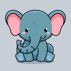 Cute elephant vector