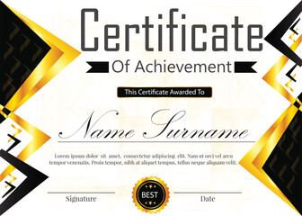 certificate new professional design in black and golden color  full design 