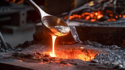 The mesmerizing movement of molten metal as it flows