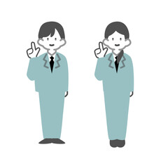 ポイントを指す作業員