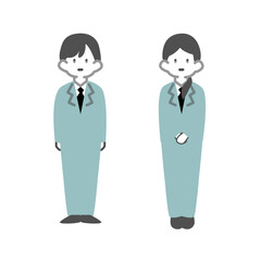 立っている男性と女性作業員