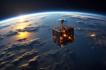 Fotobehang 地球を回る人工衛星 © NOBU