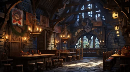 Keuken spatwand met foto Interior fantasy Medieval Dungeons and Dragons Castle © Little