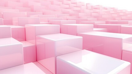3d rendering of white and pink abstract geometric background. Scene for advertising, technology, showcase, banner, game, sport, cosmetic, business, metaverse. Sci-Fi Illustration. Product display