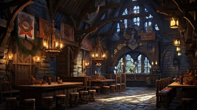 Interior fantasy Medieval Dungeons and Dragons Castle