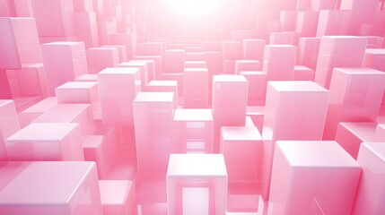 3d rendering of white and pink abstract geometric background. Scene for advertising, technology, showcase, banner, game, sport, cosmetic, business, metaverse. Sci-Fi Illustration. Product display