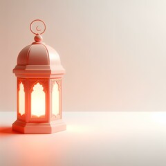 3d vibrant Ramadan lantern, glowing lantern, 3d render, islamic background for Islamic Holiday celebration