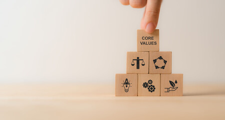 Core values, corporate values concept. Company culture, strategy related to business and customer...