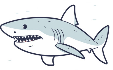 Dynamic Depths Compelling Shark Vector Illustration