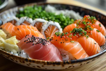 Fotobehang delicious plate of sushi © Mamital
