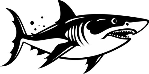 Oceanic Majesty Striking Shark Vector Illustration