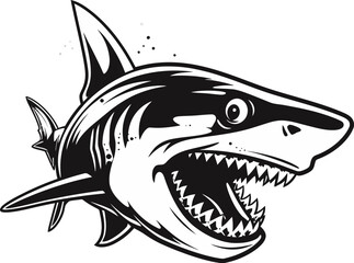 Naklejka premium Hunter's Stare Vibrant Shark Vector Design
