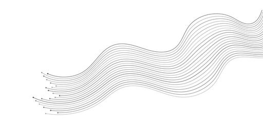 Abstract wavy lines background element. Suitable for AI, tech, network, science, digital technology themes