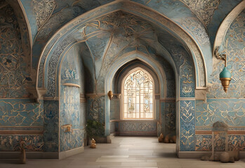 Fototapeta na wymiar The beauty of Islamic ceramic tiles in a historical monument