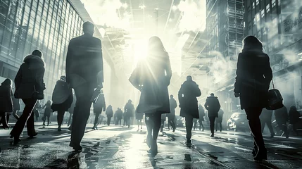 Foto op Aluminium Silhouette of business people walking in the city © Jakraphong