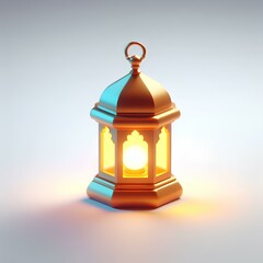 3d vibrant Ramadan lantern, glowing lantern, 3d render, islamic background for Islamic Holiday celebration