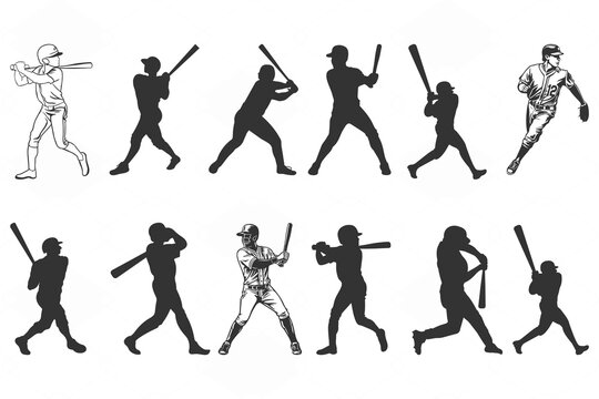 Baseball SVG, Baseball Players SVG, Baseball SVG Cut file, Baseball Monogram for Silhouette, Baseball Stitches SVG, Baseball Clipart Vector,