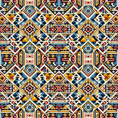 Geometic Aztec Ethnic of Ikat patterns - obrazy, fototapety, plakaty