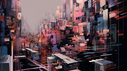 In a bustling cityscape with non-deformed humans, neon lights illuminate the streets as diverse crowds weave through a maze of towering skyscrapers, each one telling its own story of urban life.





