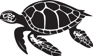 Turtle Silhouette Vector Illustration White Background