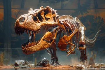 Crédence de cuisine en verre imprimé Crâne aquarelle Tyrannosaurus rex skull depicted in a realistic profile position with high details , front view