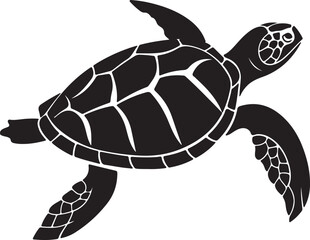 Turtle Silhouette Vector Illustration White Background