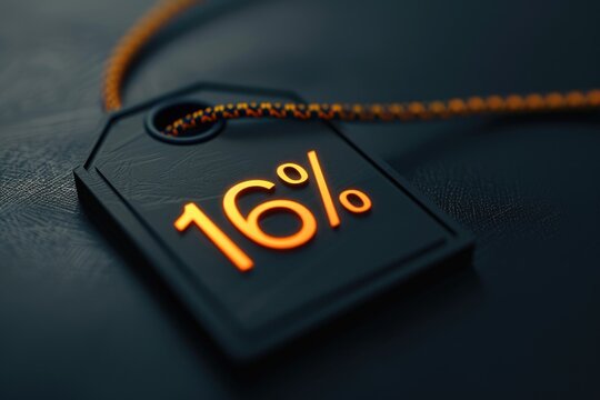 A tag with the number sixteen on it. Suitable for various numbering or labeling purposes