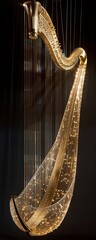 Infuse elegance and mystique into your design by showcasing renowned golden artifacts like the Sumerian Golden Harp or the El Dorado Raft from a striking low-angle view Illuminate the stories they hol - obrazy, fototapety, plakaty