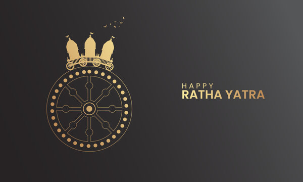Happy Ratha yatra, Indian festival Ratha Yatra of Lord Jagannath, Odisha Rath, vector illustration, creative concept for banner, poster vector illustration.
