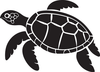 Fototapeta premium Turtle Silhouette Vector Illustration White Background