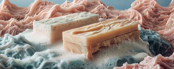 Design a series of soap bars with images embedded within layers, unveiling a story as they diminish with each use Let the visuals entice users to keep revealing the tale till the last sliver