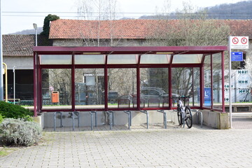 waiting shelter at a station in Luxembourg
