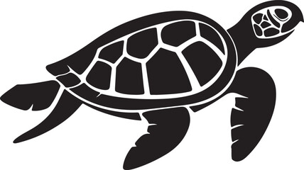 Turtle Silhouette Vector Illustration White Background