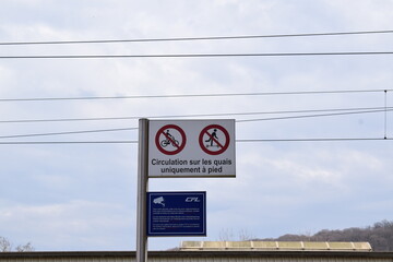 signs at a station in Luxembourg - obrazy, fototapety, plakaty