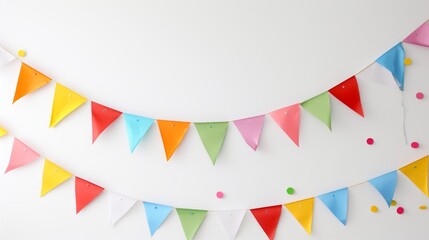 Obraz premium Flag garlands Birthday isolate white background