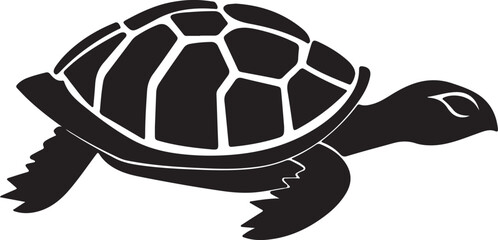 Turtle Silhouette Vector Illustration White Background