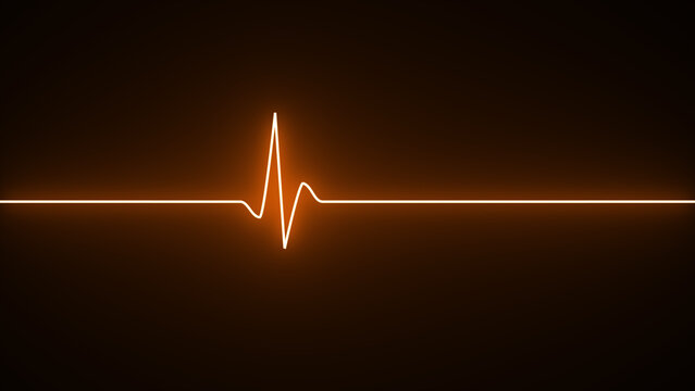 Neon glowing heartbeat or pulse rate line. Health and Medical concept. EKG Pulse line, cardiogram and rhythm.