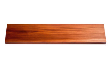 a high quality stock photograph of a single mahogany piece of plank full body centered and isolated on a white background