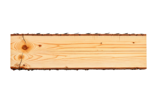 a high quality stock photograph of a single pine piece of plank full body centered and isolated on a white background