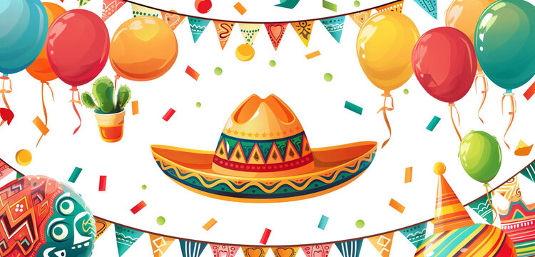 cinco de mayo card isolated png background