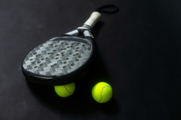 Isolated paddle tennis objects black background