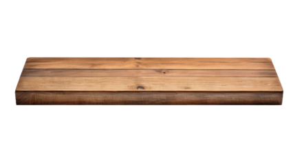 Wooden plank object standing in full, centered on a stark white background, high-quality stock photo, texture of wood grains visible, playing with shadows to enhance depth, simplistic beauty