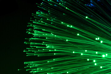 Photography green fibre optic cables internet technology