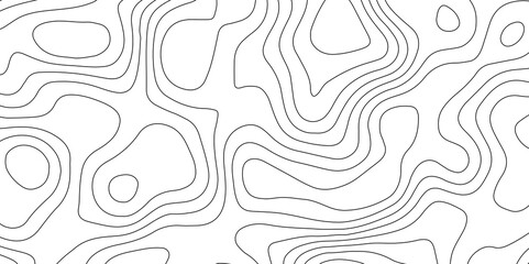 Topographic map and landscape terrain texture grid.  Abstract lines background. Contour maps. Vector illustration. black and white topographic contours lines of mountains.