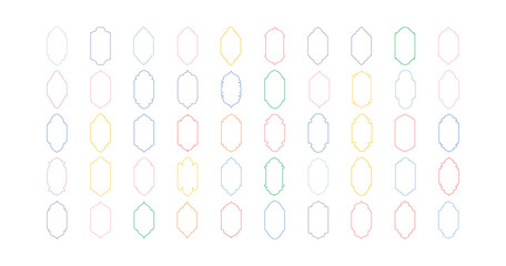 Islamic Vertical Frame Design Thin Line- SET 50