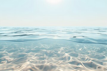 Tranquil Serenity: Calm Seascape Revealing the Beauty of the Sandy Seafloor Beneath Clear Waters, Inviting Viewers into a World of Peace and Tranquility