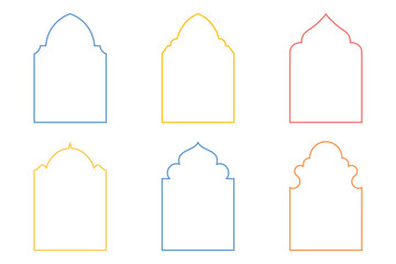 Islamic Arch Design Thin Line- SET 6